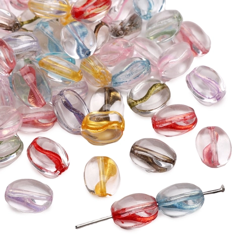 Handgemaakte Kleurrijke Koffieboonvorm Glas Kralen Kleurrijke Lampwerk Losse Kralen Voor DIY Sieraden Maken Accessoires