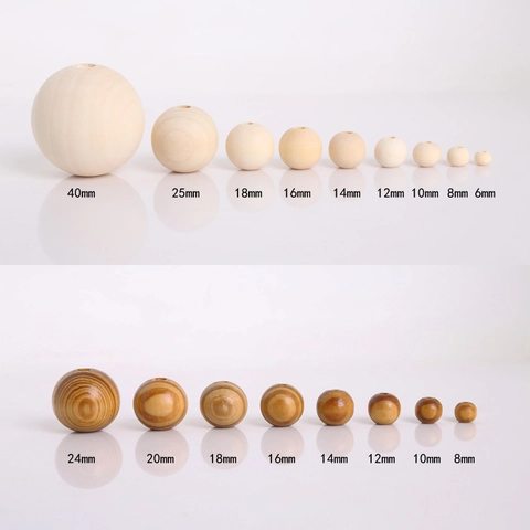 Natural Pine Wood Round Loose Beads For DIY Jewelry Making Crafts Unfinished Wooden Spacers Eco Friendly Beading Decoration Home Art Supply
