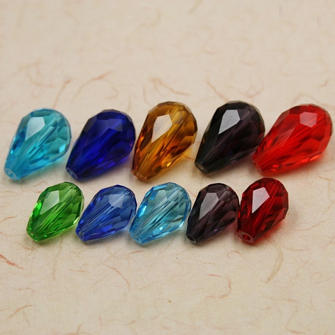 Perles en Verre en Forme de Goutte Facettées Cristal Perles en Vrac pour Collier Bracelet Boucle d'Oreille Bijoux DIY