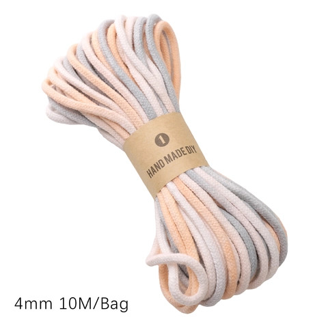 Corda di Cotone Intrecciata Sfumata Per Accessori Artigianali Fai-da-te Cordino Tessuto Color Macaron Per Creazione Gioielli Portachiavi Decorazioni