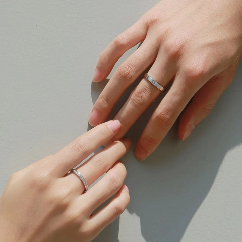 S925 Sterlingsilber Moissanit Paar Ringe Verstellbare Öffnung Ring Für Herren Und Damen Minimalistisch Verdreht Eingelegt Fingerring Schmuck