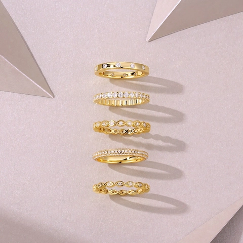 S925 Sterling Silver Moissanite Stackable Rings Set For Women Exquisite Minimalist D-E Color VVS Princess Cut Fine Jewelry
