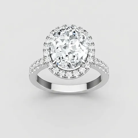 Luxury Oval Cut Moissanite Ring 925 Sterling Silver Halo Pave Engagement Wedding Band Jewelry For Women Sparkling Bridal
