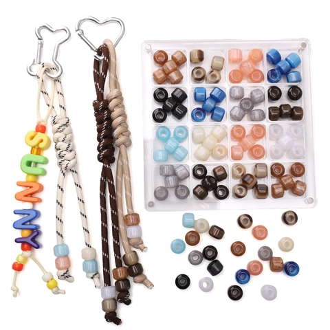 Large Hole Resin Beads Colorful Marble Texture Barrel Beads For DIY Jewelry Making Necklace Bracelet Phone Chain Accessories