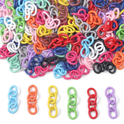 Chaînes d'Extension en Maillons de Fer Laqué Coloré pour Accessoires de Bijoux DIY Pendentifs de Sac et Porte-clés Fait Main