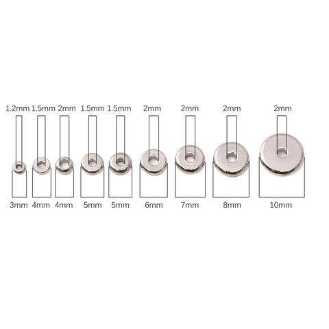 Stainless Steel Flat Round Spacer Beads Polished Loose Rondelle Disc Beads For DIY Necklace Bracelet Jewelry Making Accessories