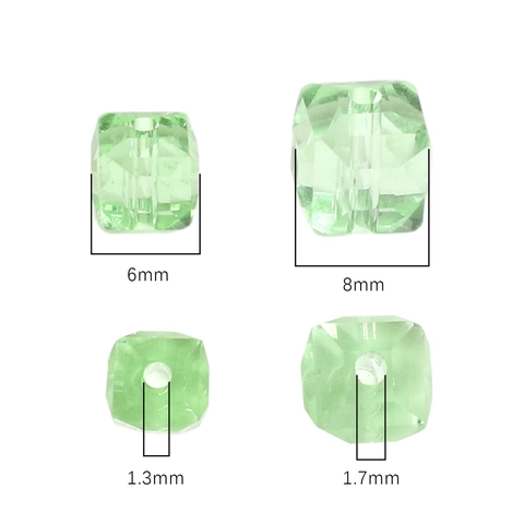 Faceted Glass Cube Beads Transparent Crystal Square Spacer Beads For DIY Necklace Bracelet Jewelry Making Accessories 6mm 8mm