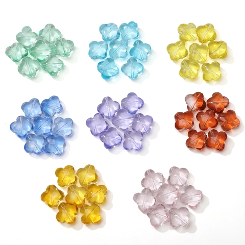 Cuentas de Vidrio en Forma de Trébol Flor de Cuatro Hojas Cuentas Sueltas Separadoras Para Fabricación de Collares Pulseras DIY Accesorios de Joyería