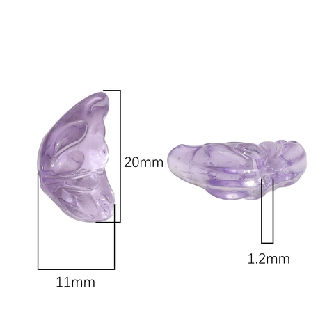 Glass Butterfly Wing Beads Transparent Colored Single Wing Loose Beads For DIY Bracelet Necklace Earrings Jewelry Making Material