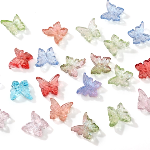 Vintage Butterfly Glass Beads For DIY Jewelry Making Bracelet Necklace Handcrafted Glazed Loose Beads Crafting Accessories