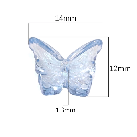 Glass Butterfly Loose Beads For DIY Jewelry Making Iridescent Colorful Craft Accessories For Handmade Bracelet Necklace