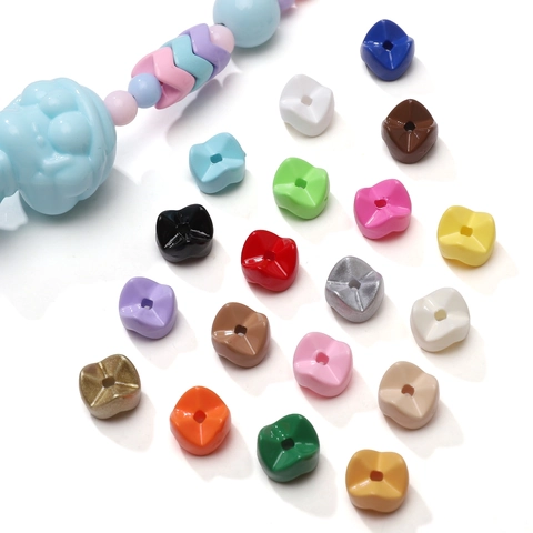 Acrylic Spray Painted Gear Shaped Beads Colorful Flower Spacer Beads For DIY Jewelry Making Bracelet Necklace Accessories