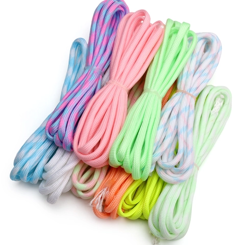 Luminous Seven Strand Core Nylon Braided Rope For Handmade Bracelet Necklace Jewelry Making DIY Crafting Colorful String