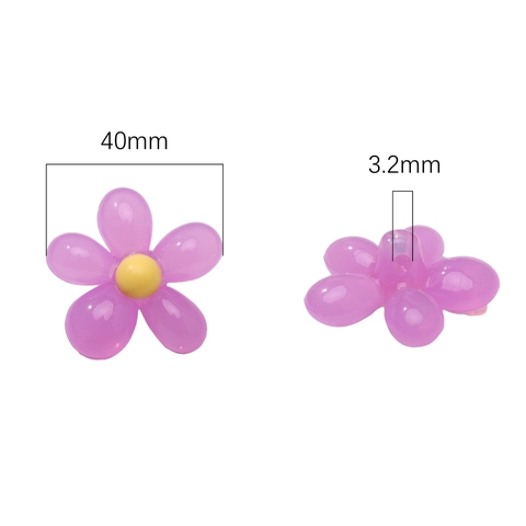 Acrylic Flower Beads For DIY Jewelry Making Gradient Tulip Shape Beads For Keychain Phone Case Decoration Craft Supplies