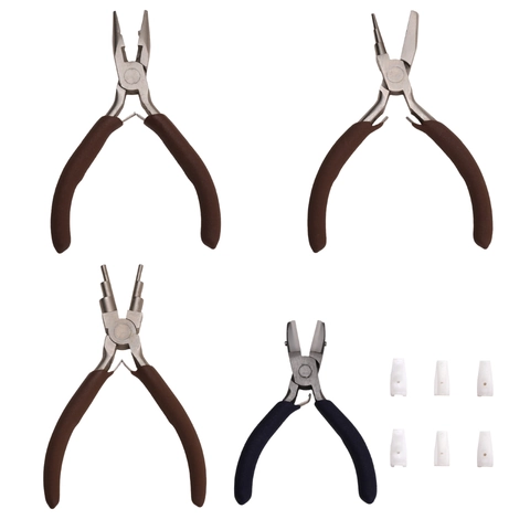 Professionele Sieraden DIY Gereedschap Koolstofstaal Tang Nylon Bek Crimptang Rondbektang Voor Handgemaakte Sieraden