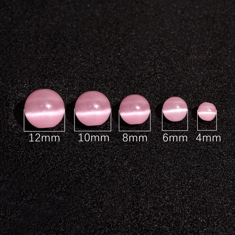 Perles Synthétiques Oeil de Chat Rondes En Vrac Perles d'Espacement Rose Blanc Pour Bricolage Bracelet Collier Boucle d'Oreille Bijoux