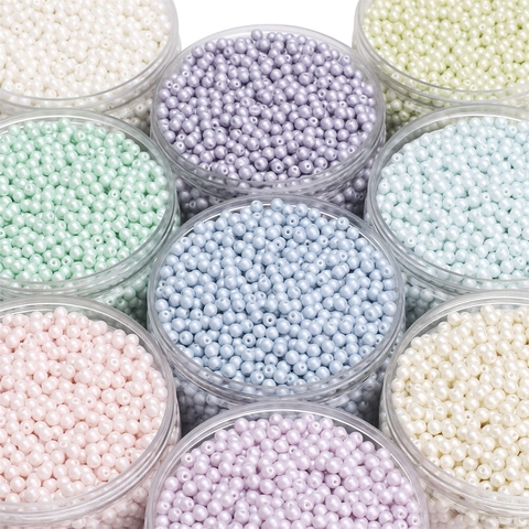 Premium Glass Pearl Round Loose Beads For Jewelry Making DIY Bracelet Necklace Macaron Colors Fashion Accessories For Women