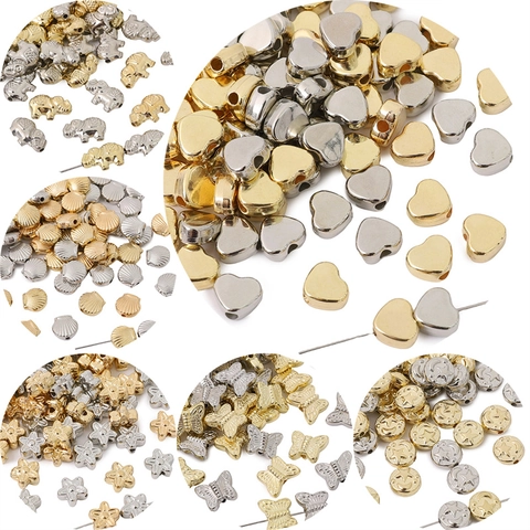 DIY Glass Animal Shell Owl Spacer Beads Gold Silver Electroplated Loose Beads For Bracelet Necklace Jewelry Making Handicraft Material