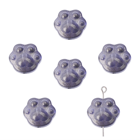 Cute Gradient Glass Bear Paw Loose Beads Colorful Cat Paw Animal Meat Pad Spacers For DIY Jewelry Bracelet Necklace Handmade Accessories