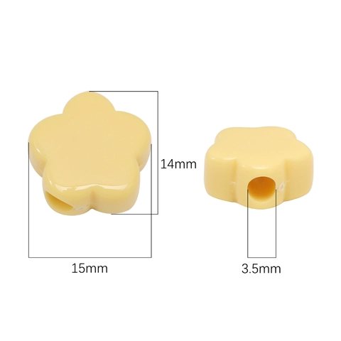 DIY Perline a Forma di Fiore in Acrilico Tinta Unita Effetto Giada Foro Grande Perline Sfuse per Creazione Gioielli Bracciale Collana Catena Cellulare Artigianato
