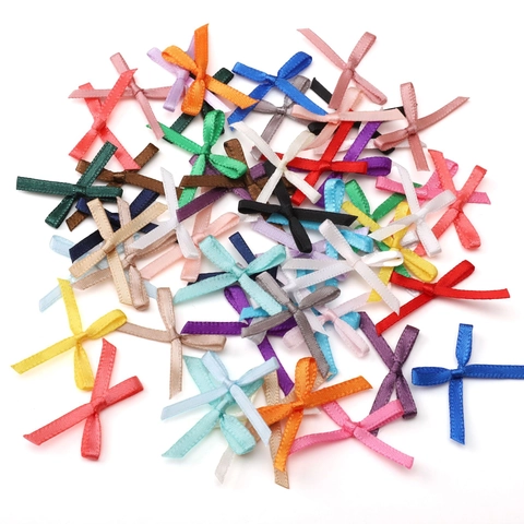 Polyester Mini Hand-tied Bows Decorative Satin Ribbon Bowknots For DIY Jewelry Making Bracelet Necklace Clothing Accessories