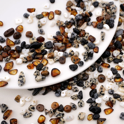 Natural Stone Crushed Beads Maillard Color Irregular Chip Beads For DIY Jewelry Making Bracelet Necklace Accessories