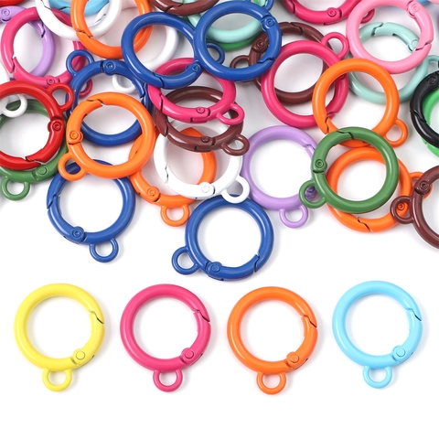 Aleación Colorida Laca al Horno Redondo 360 Grados Giratorio Mosquetón de Resorte DIY Llavero Accesorios para Bolsos Clips Metálicos Decorativos