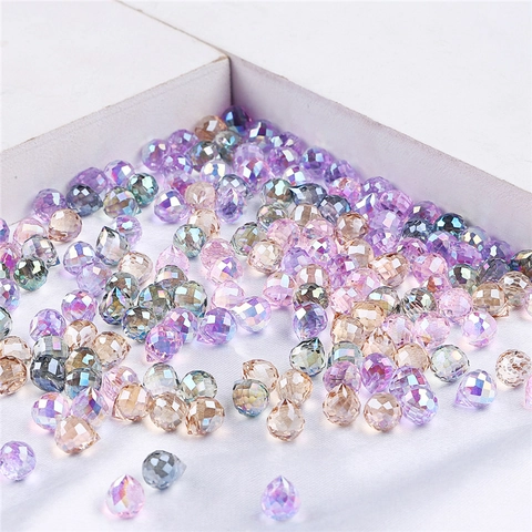 9x8mm Aurora Γυάλινες Κρυστάλλινες Χάντρες Σταγόνα Για DIY Κατασκευή Κοσμημάτων Χειροποίητα Βραχιόλια Κολιέ Αξεσουάρ