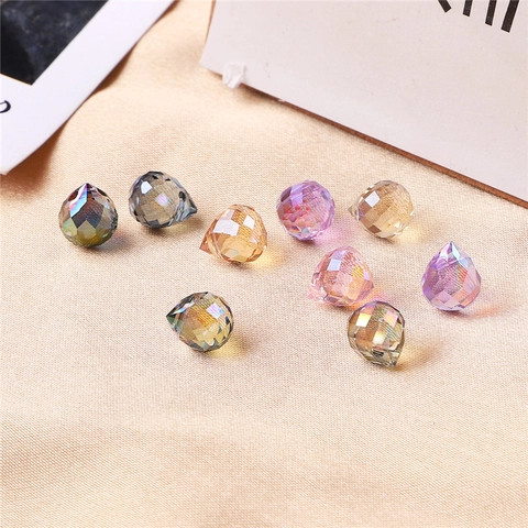 Faceted Glass Teardrop Beads With AB Coating Colorful Crystal Beads For DIY Jewelry Making Bracelet Necklace Accessory