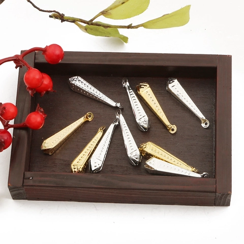 Vintage Iron Tapered Cone Flower Bell Pendants Dot Texture Metal Charms For DIY Necklace Bracelet Jewelry Making Accessories