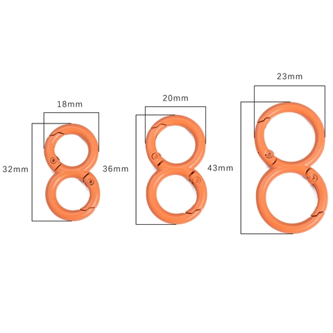 Alloy 8-Shaped Double Ring Spring Buckle DIY Keychain Accessories Painted S-Type Connector For Bag Key Pendant Jewelry Making