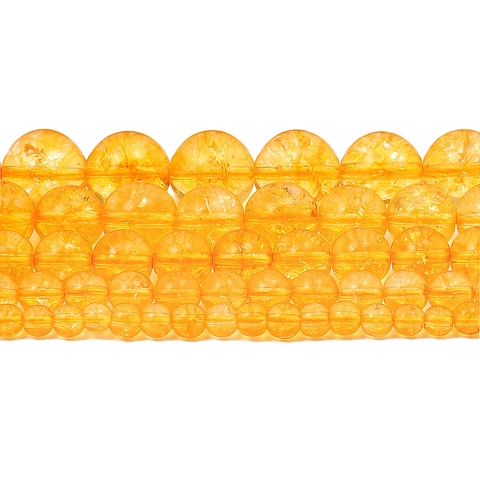 Natural Citrine Loose Beads Round Yellow Natural Stone Beads For DIY Jewelry Making Bracelet Necklace Findings Craft Material
