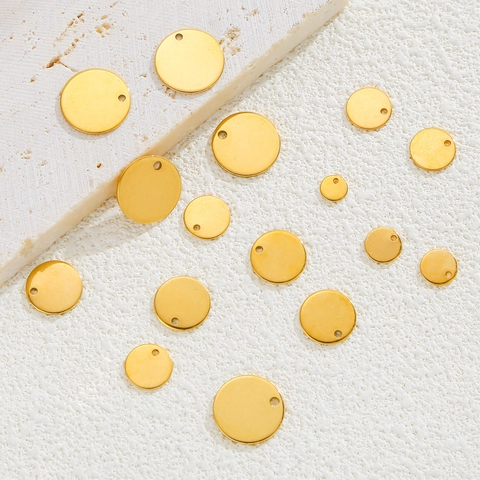 Stainless Steel Round Charms DIY Jewelry Making Pendants Mirror Surface Metal Tags For Necklace Bracelet Accessories