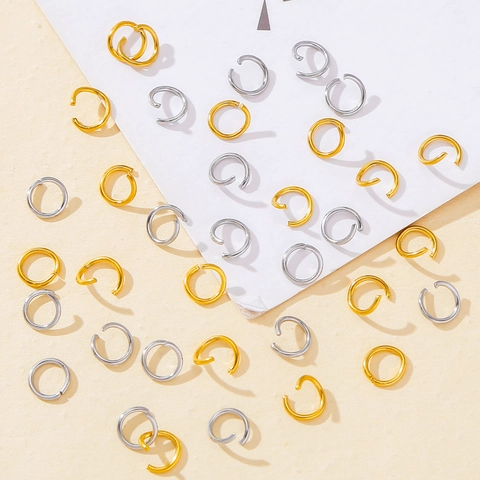 Stainless Steel Open Jump Rings Plated 18K Gold For Jewelry Making DIY Connection Rings Necklace Bracelet Findings Accessory