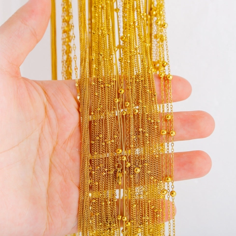 Vergoldete Edelstahl Halskette Kette Für Schmuckherstellung DIY Schlange O-Kette Wasserwelle Gliederkette Unisex Accessoire