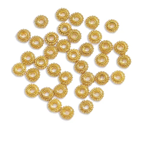 Perles d'Espacement Rondes en Acier Inoxydable de Style Vintage pour Création de Bijoux DIY Accessoires de Perles en Vrac