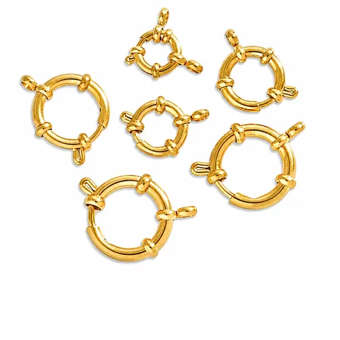 18K Vergoldeter Edelstahl Federringverschluss Runder Matrosen-Verschluss Für DIY Halskette Armband Schmuckherstellung Verbindungszubehör