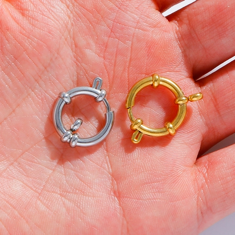 18K Vergoldeter Edelstahl Federringverschluss Runder Matrosen-Verschluss Für DIY Halskette Armband Schmuckherstellung Verbindungszubehör