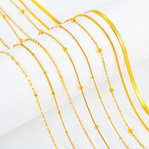 Stainless Steel Round Snake Bone Chain Necklace DIY Jewelry Making Supplies Electroplated Gold Silver Snake Chain Necklace For Women Men Fashion Neck Jewelry Accessory