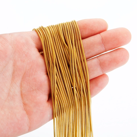 Stainless Steel Round Snake Bone Chain Necklace DIY Jewelry Making Supplies Electroplated Gold Silver Snake Chain Necklace For Women Men Fashion Neck Jewelry Accessory