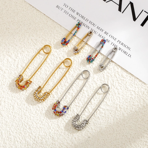 Spilla da Balia in Acciaio Inossidabile Con Strass Multicolore Spilla in Smalto Intarsiato Moda Donna Accessori Abbigliamento