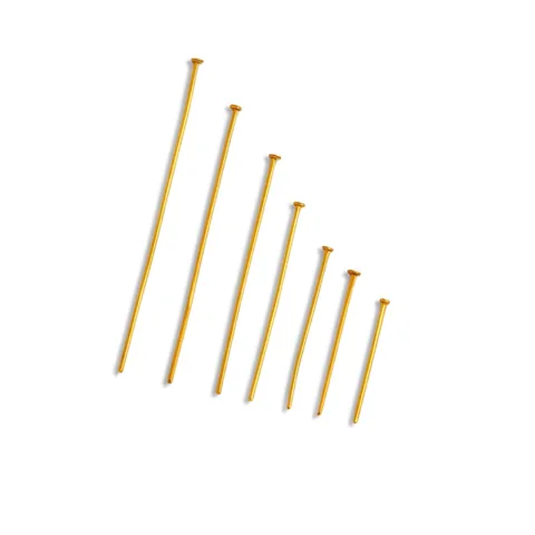 18K Vergoldeter Edelstahl Schmuck Kopfnadeln T-Nadeln Flache Auge Kugelnadeln Für DIY Ohrring Armband Halskette Herstellung Zubehör