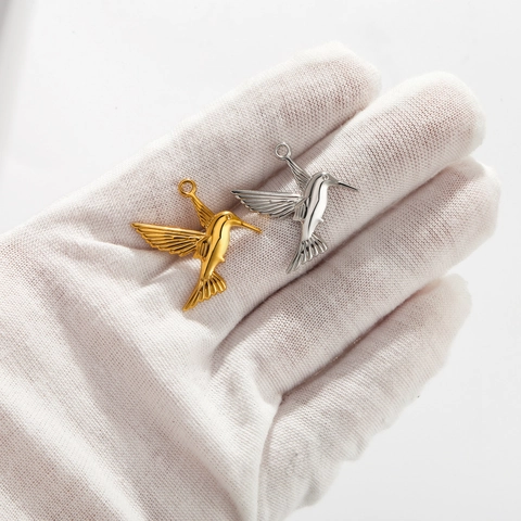 Vintage Stainless Steel Rose Bee Hummingbird Sunflower Pendants For DIY Jewelry Making Charms Necklace Bracelet Accessory Pendant Only
