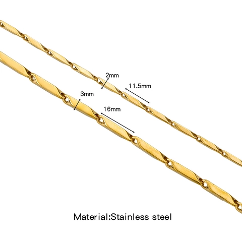 Stainless Steel Stick Chain Bamboo Joint Link For DIY Necklace Bracelet Making Vacuum Electroplated Jewelry Findings Accessary