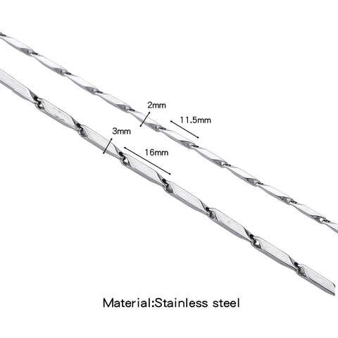 Stainless Steel Stick Chain Bamboo Joint Link For DIY Necklace Bracelet Making Vacuum Electroplated Jewelry Findings Accessary