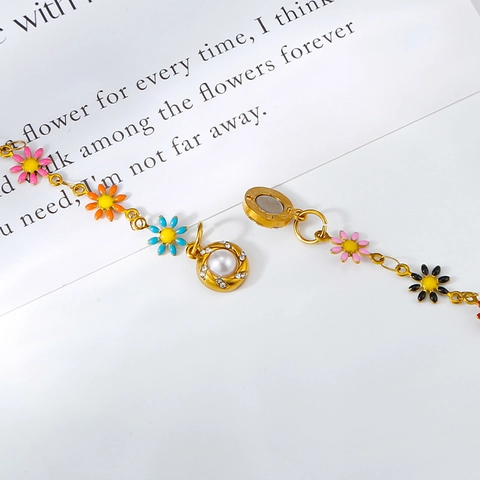 Stainless Steel Magnetic Jewelry Clasp Connector With Rhinestone Crystal Artificial Pearl Flower Heart For DIY Necklace Bracelet Making