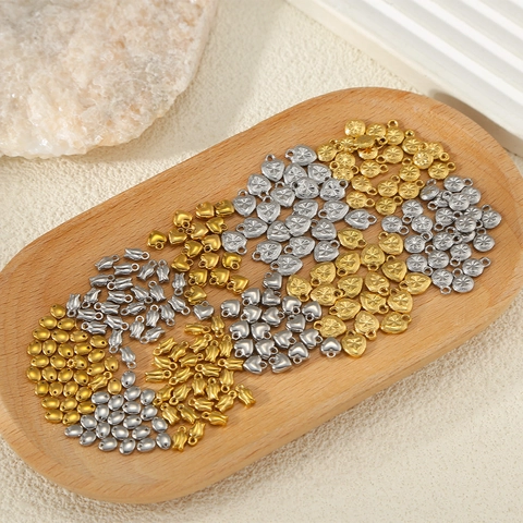 Roestvrijstalen DIY Bedels Voor Het Maken Van Sieraden Verguld Verzilverd Roos Hart Ster Vorm Ketting Armband Accessoires