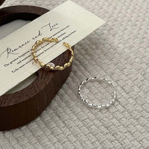 Anillo Ajustable de Plata de Ley S925 con Diseño de Hoja para Mujer Minimalista Rama de Olivo con Circonita Joyería Regalo