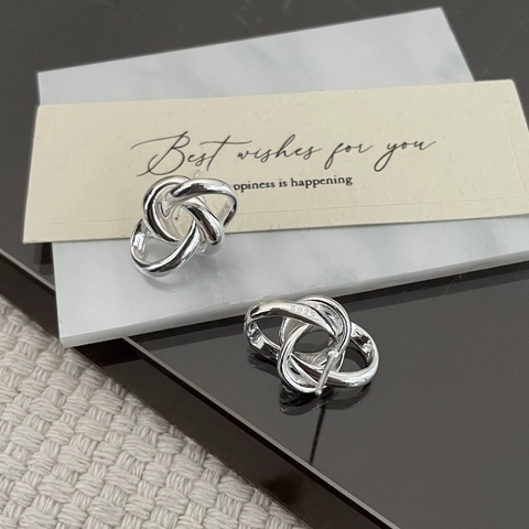 925 Sterlingsilber Verschlungene Linien Ohrstecker Für Damen Personalisierte Knoten Geometrische Ins Stil Mode Ohrschmuck
