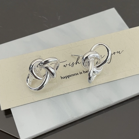 925 Sterlingsilber Verschlungene Linien Ohrstecker Für Damen Personalisierte Knoten Geometrische Ins Stil Mode Ohrschmuck